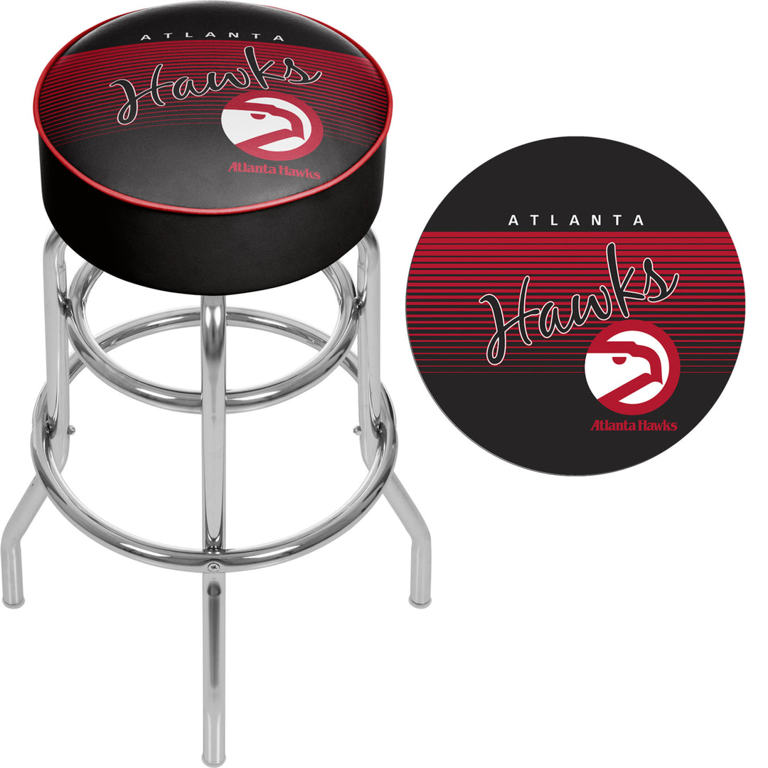 Atlanta Hawks NBA Hardwood Classics Padded Swivel Bar Stool 30 Inches High Image 2