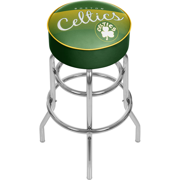 Boston Celtics NBA Hardwood Classics Padded Swivel Bar Stool 30 Inches High Image 1