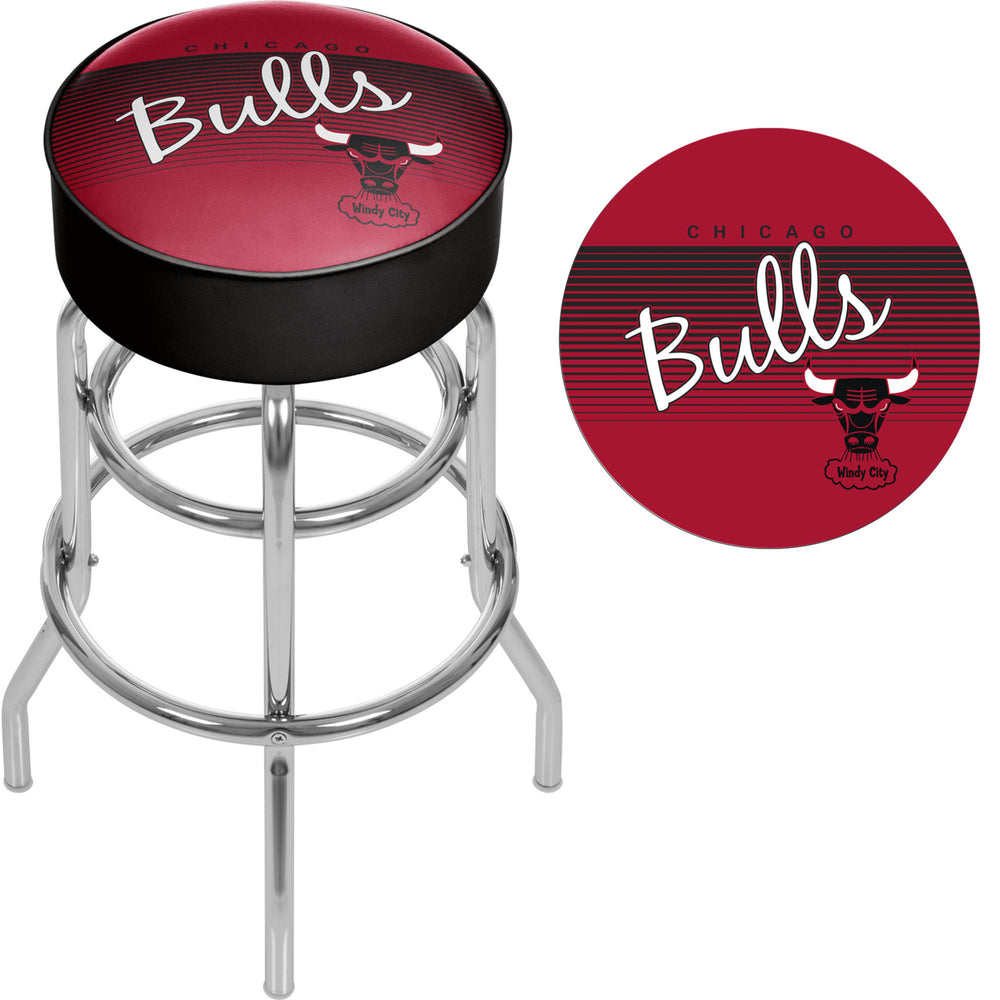 Chicago Bulls NBA Hardwood Classics Padded Swivel Bar Stool 30 Inches High Image 2