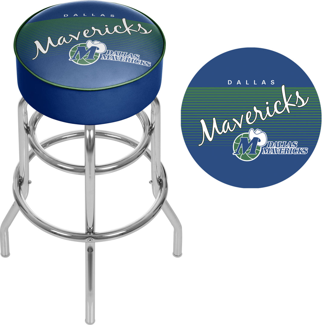 Dallas Mavericks NBA Hardwood Classics Padded Swivel Bar Stool 30 Inches High Image 2