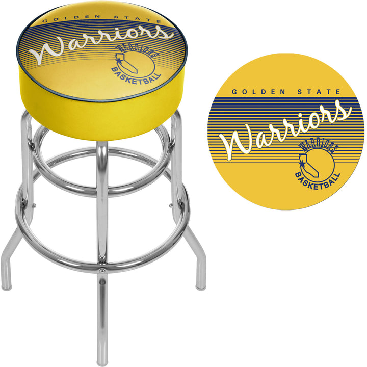 Golden State Warriors NBA Hardwood Classics Padded Swivel Bar Stool 30 Inches High Image 2