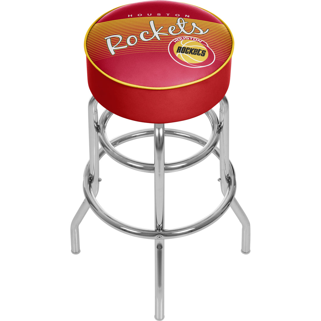 Houston Rockets NBA Hardwood Classics Padded Swivel Bar Stool 30 Inches High Image 1