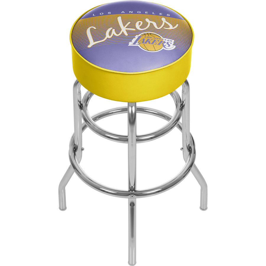 Los Angeles Lakers NBA Hardwood Classics Padded Swivel Bar Stool 30 Inches High Image 1