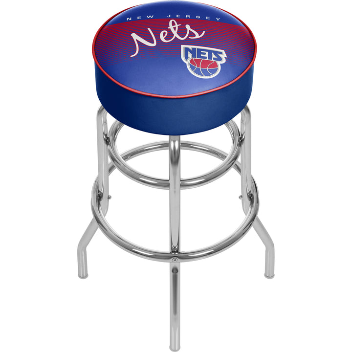 Jersey Nets NBA Hardwood Classics Padded Swivel Bar Stool 30 Inches High Image 1
