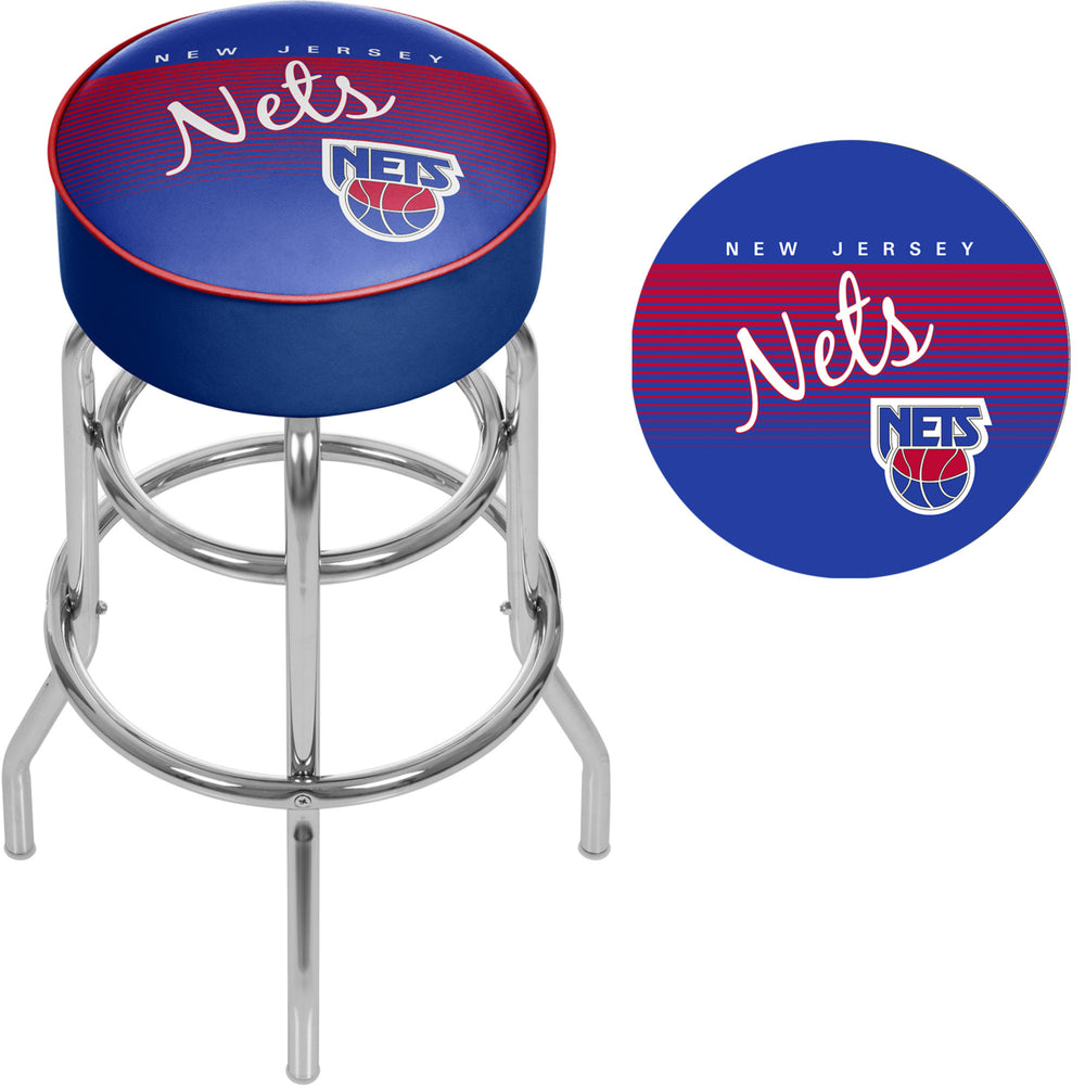 Jersey Nets NBA Hardwood Classics Padded Swivel Bar Stool 30 Inches High Image 2
