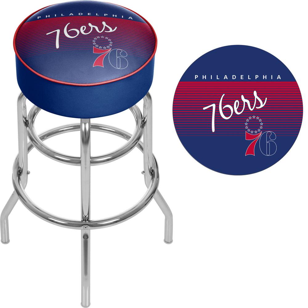 Philadelphia 76ers NBA Hardwood Classics Padded Swivel Bar Stool 30 Inches High Image 2