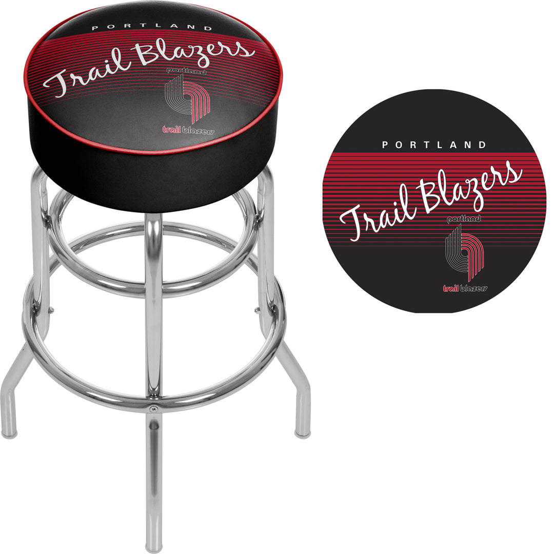 Portland Trail Blazers NBA Hardwood Classics Padded Swivel Bar Stool 30 Inches High Image 2