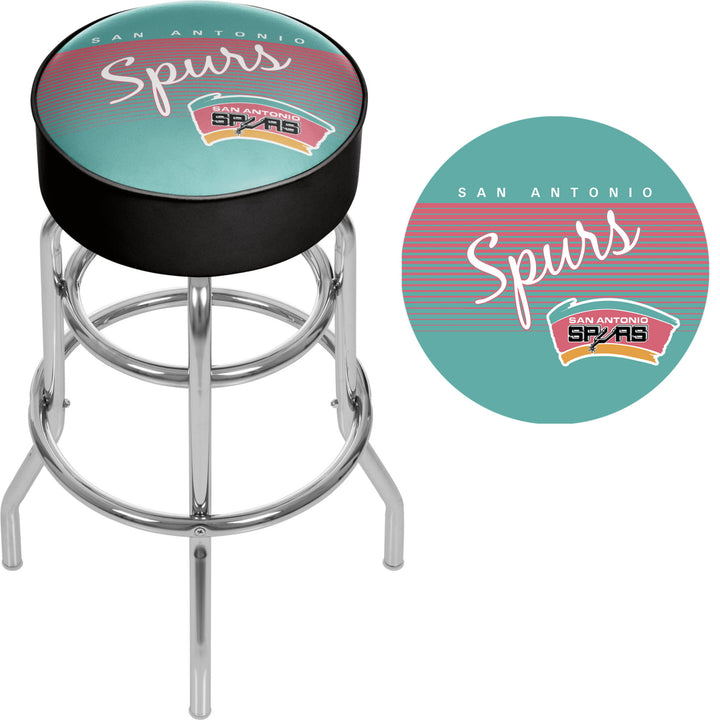 San Antonio Spurs NBA Hardwood Classics Padded Swivel Bar Stool 30 Inches High Image 2