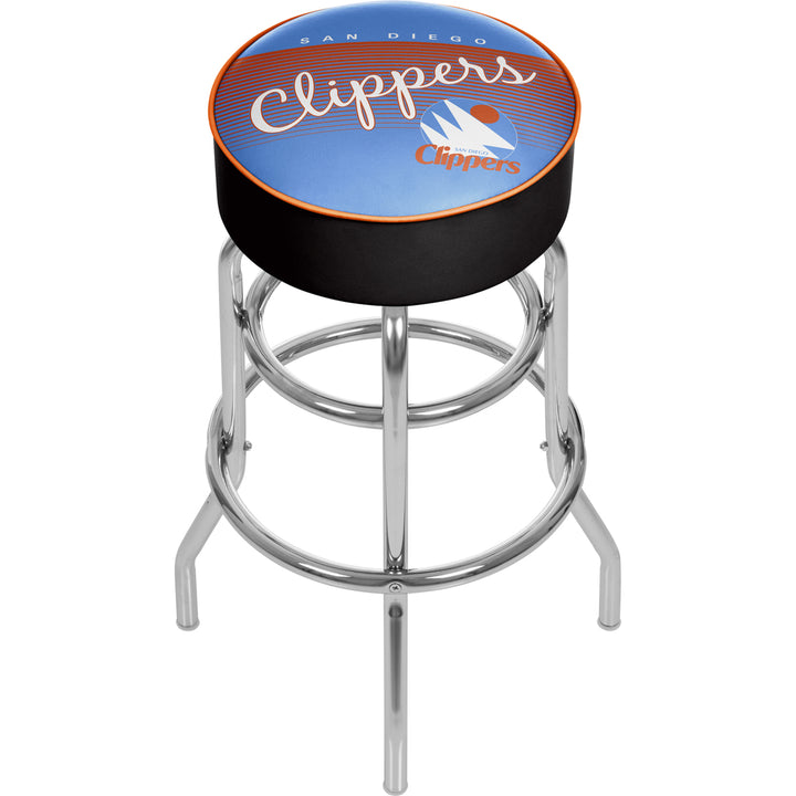 San Diego Clippers NBA Hardwood Classics Padded Swivel Bar Stool 30 Inches High Image 1