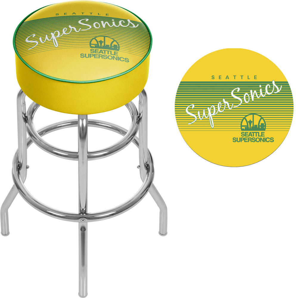 Seattle Super Sonics NBA Hardwood Classics Padded Swivel Bar Stool 30 Inches High Image 2
