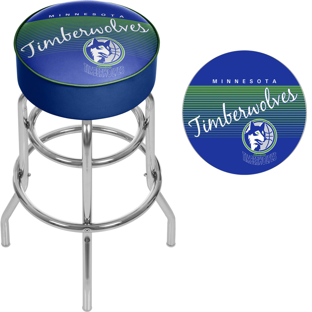 Minnesota Timberwolves NBA Hardwood Classics Padded Swivel Bar Stool 30 Inches High Image 2