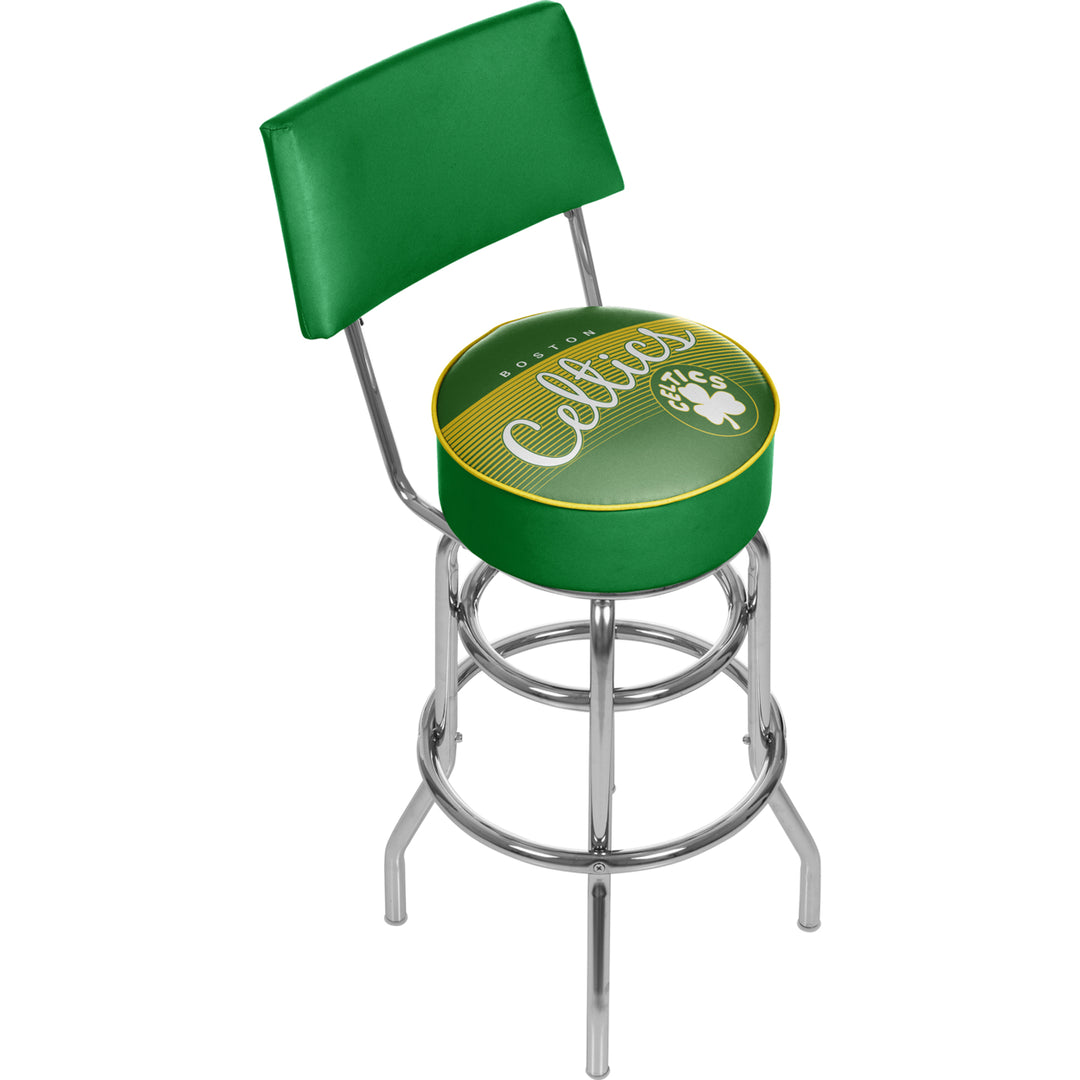 Boston Celtics NBA Hardwood Classics Swivel Bar Stool w/ Back Image 1