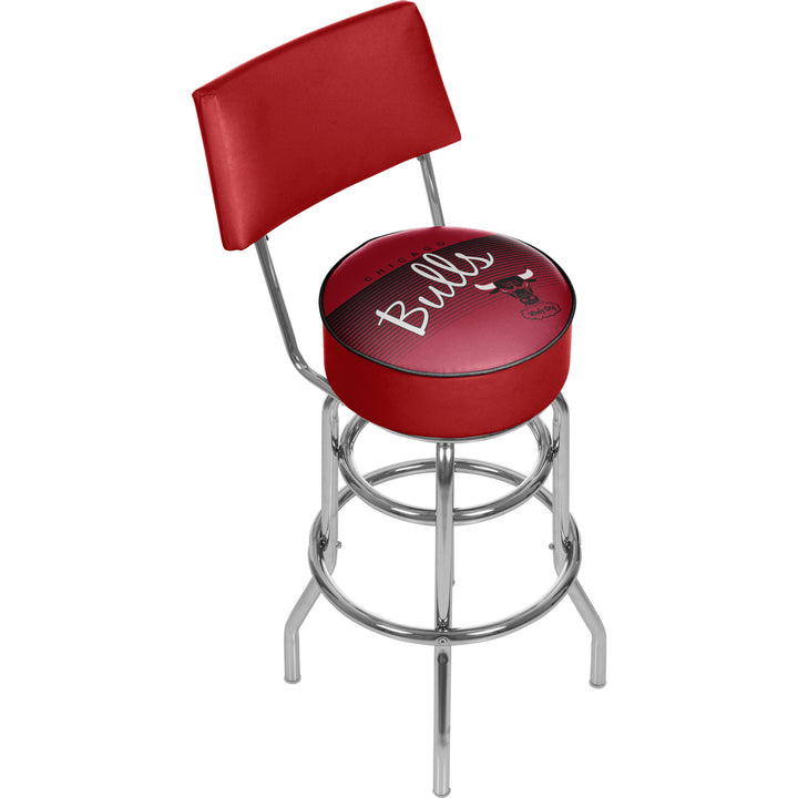 Chicago Bulls NBA Hardwood Classics Swivel Bar Stool w/ Back Image 1