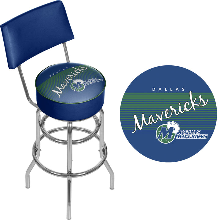 Dallas Mavericks NBA Hardwood Classics Swivel Bar Stool w/ Back Image 2