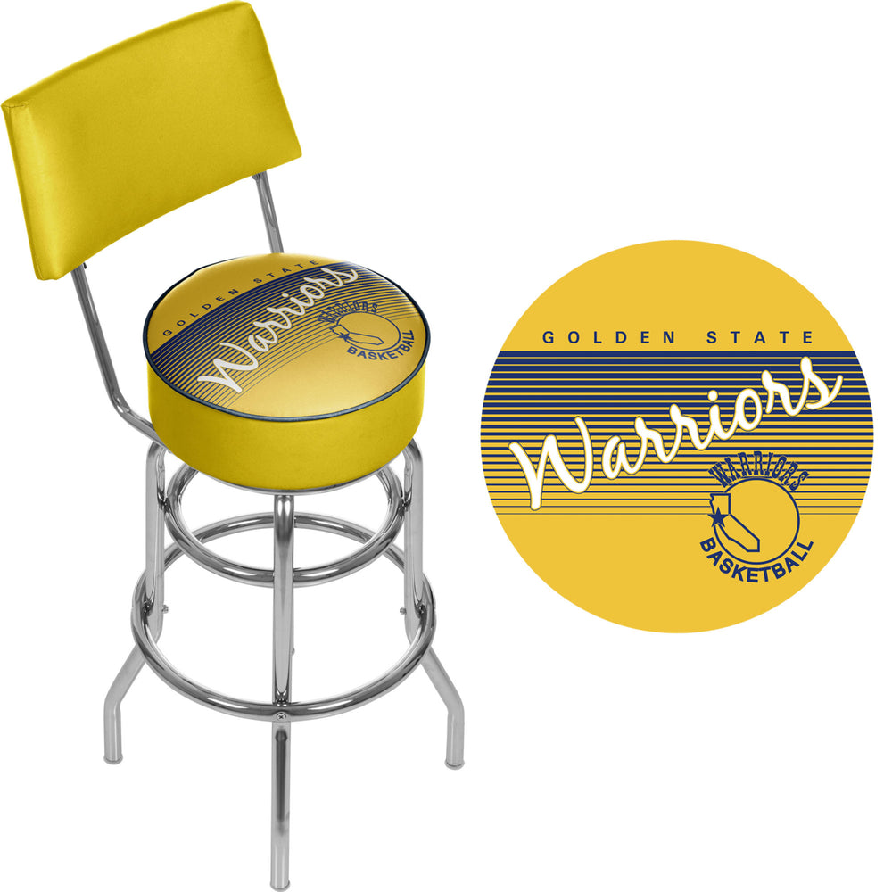 Golden State Warriors NBA Hardwood Classics Swivel Bar Stool w/Back Image 2