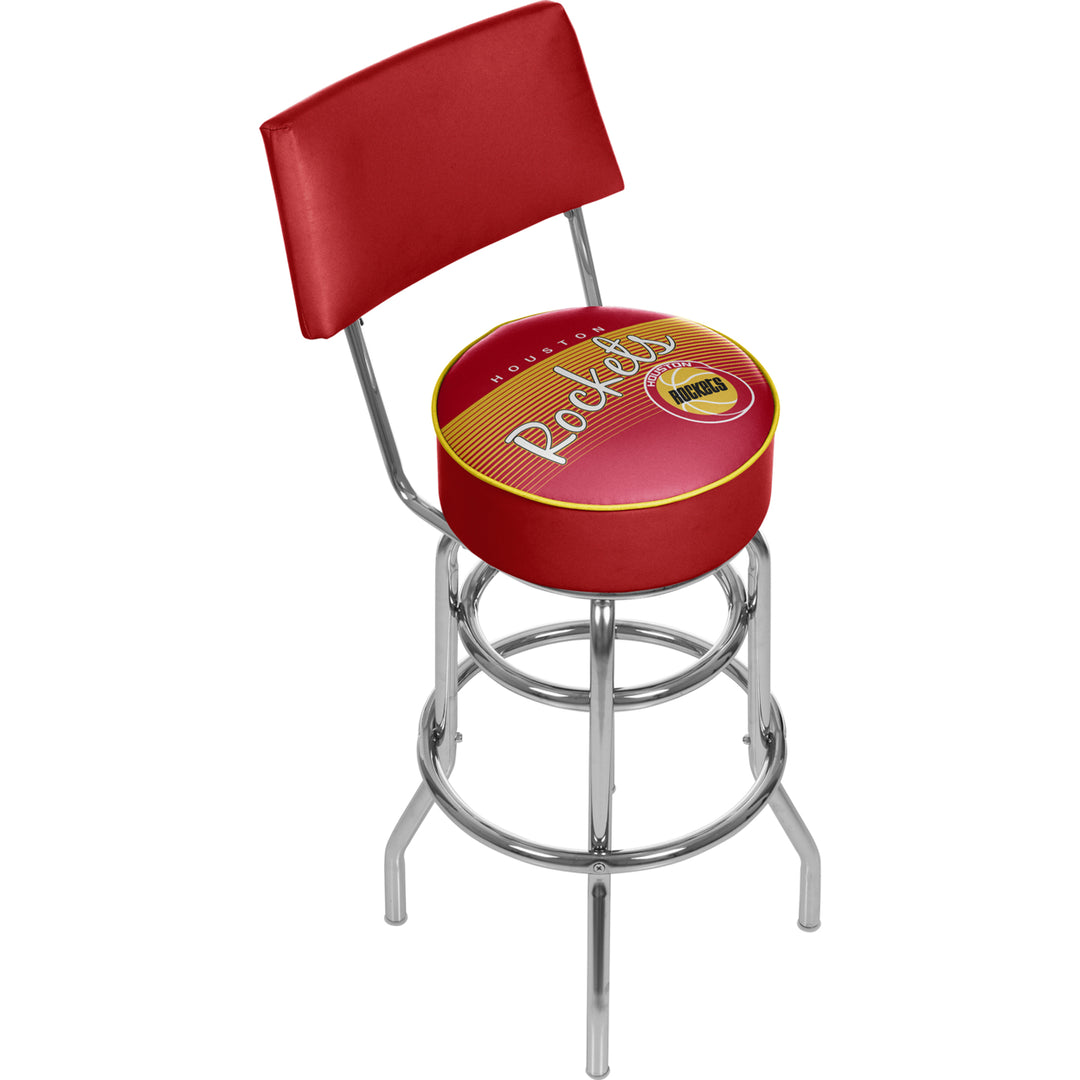 Houston Rockets NBA Hardwood Classics Swivel Bar Stool w/Back Image 1