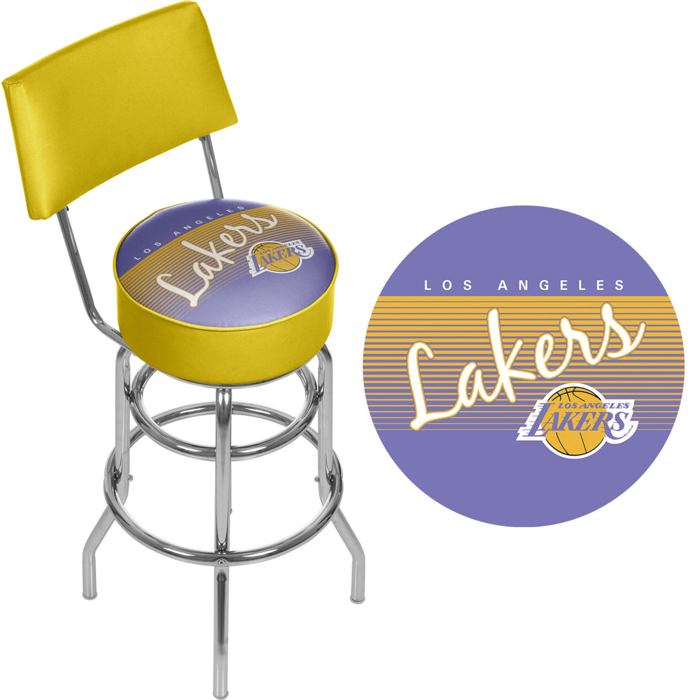 Los Angeles Lakers NBA Hardwood Classics Swivel Bar Stool w/Back Image 2