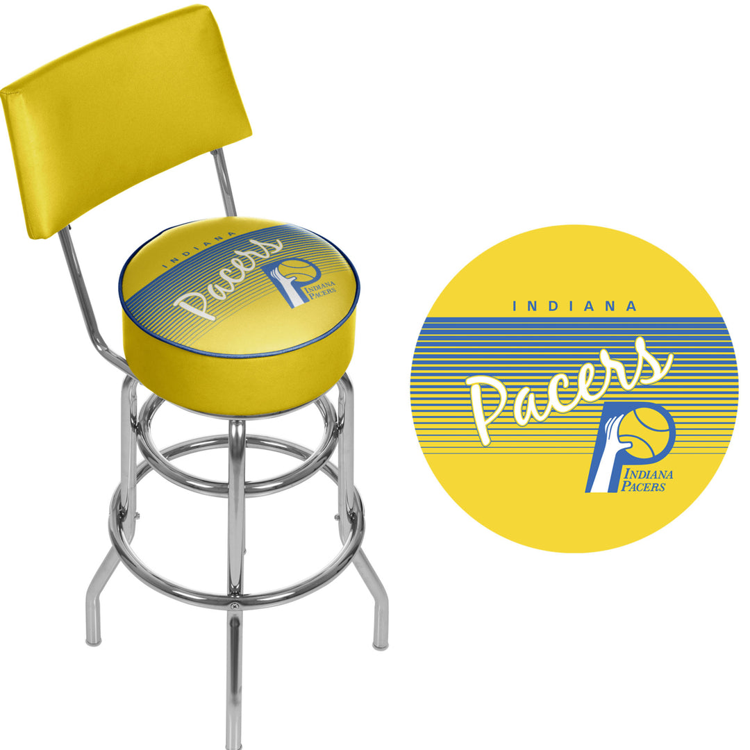 Indiana Pacers NBA Hardwood Classics Swivel Bar Stool w/Back Image 2