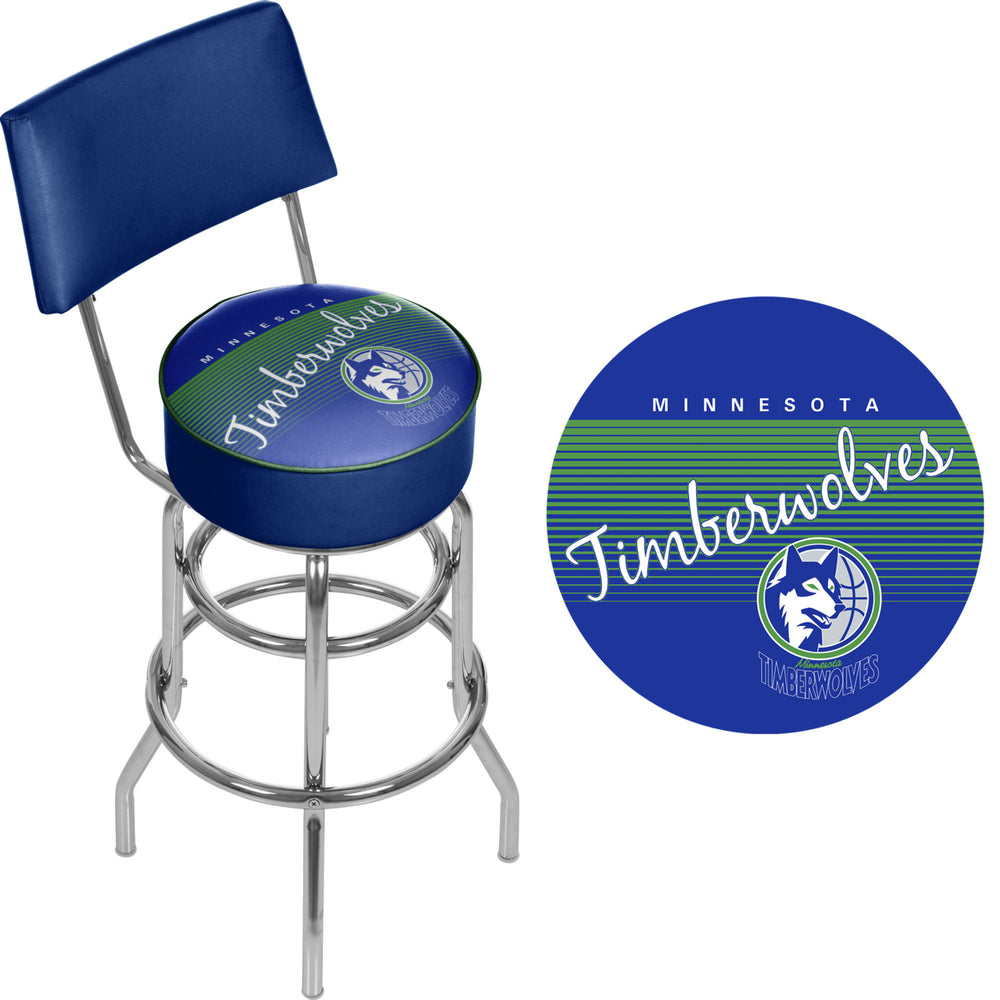 Minnesota Timberwolves NBA Hardwood Classics Swivel Bar Stool w/Back Image 2