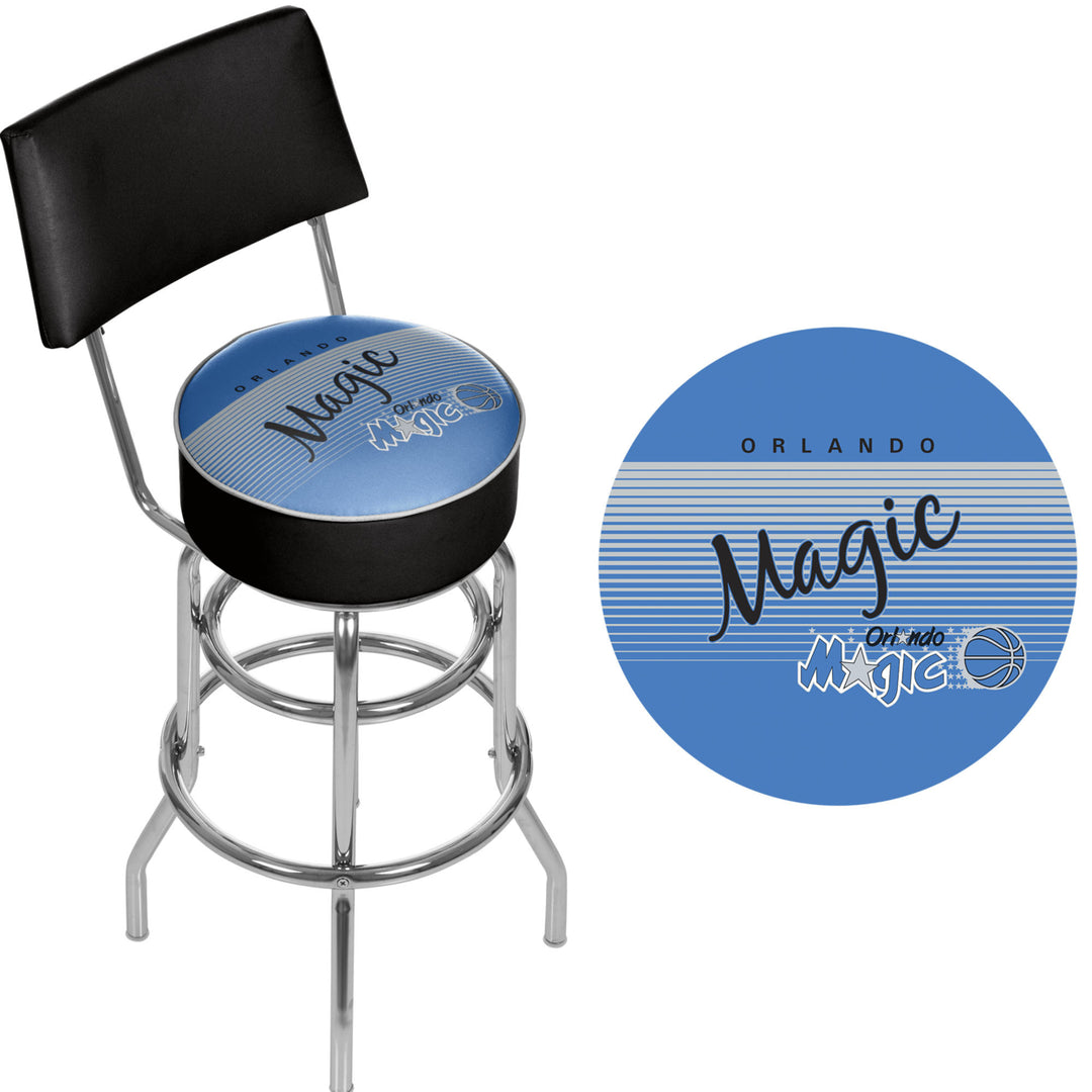 Orlando Magic NBA Hardwood Classics Swivel Bar Stool w/Back Image 2