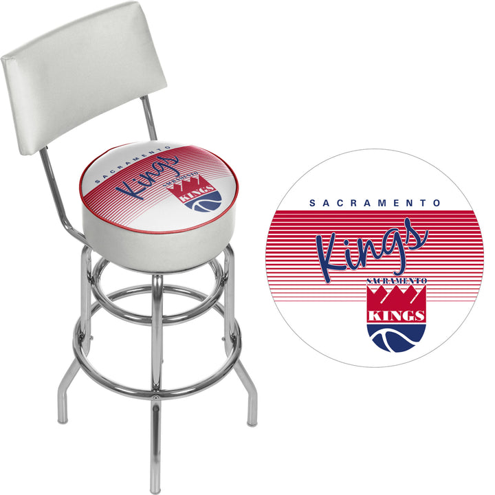 Sacramento Kings Hardwood Classics Swivel Bar Stool w/Back Image 2