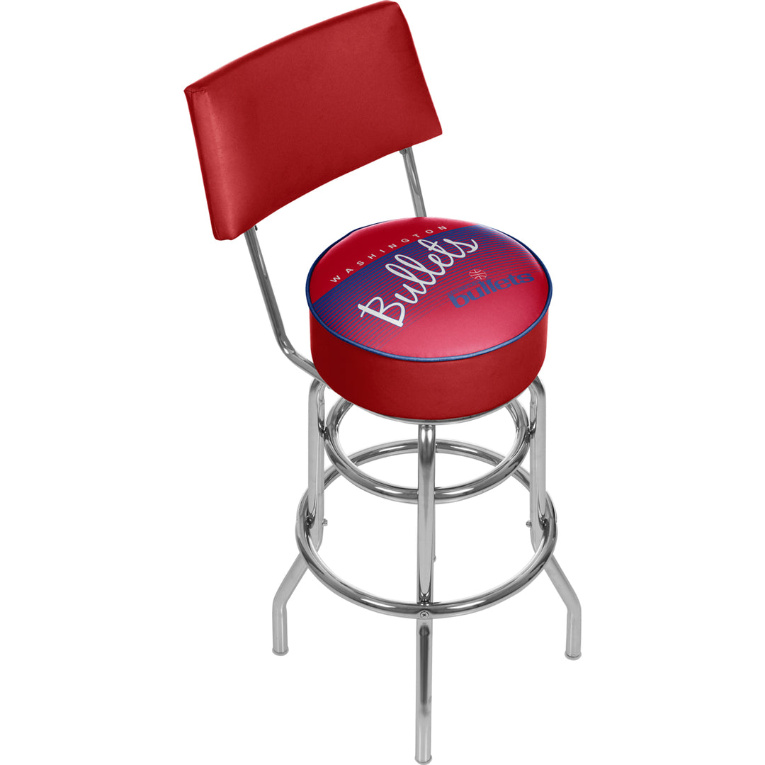 Washington Bullets Hardwood Classics Swivel Bar Stool w/Back Image 1