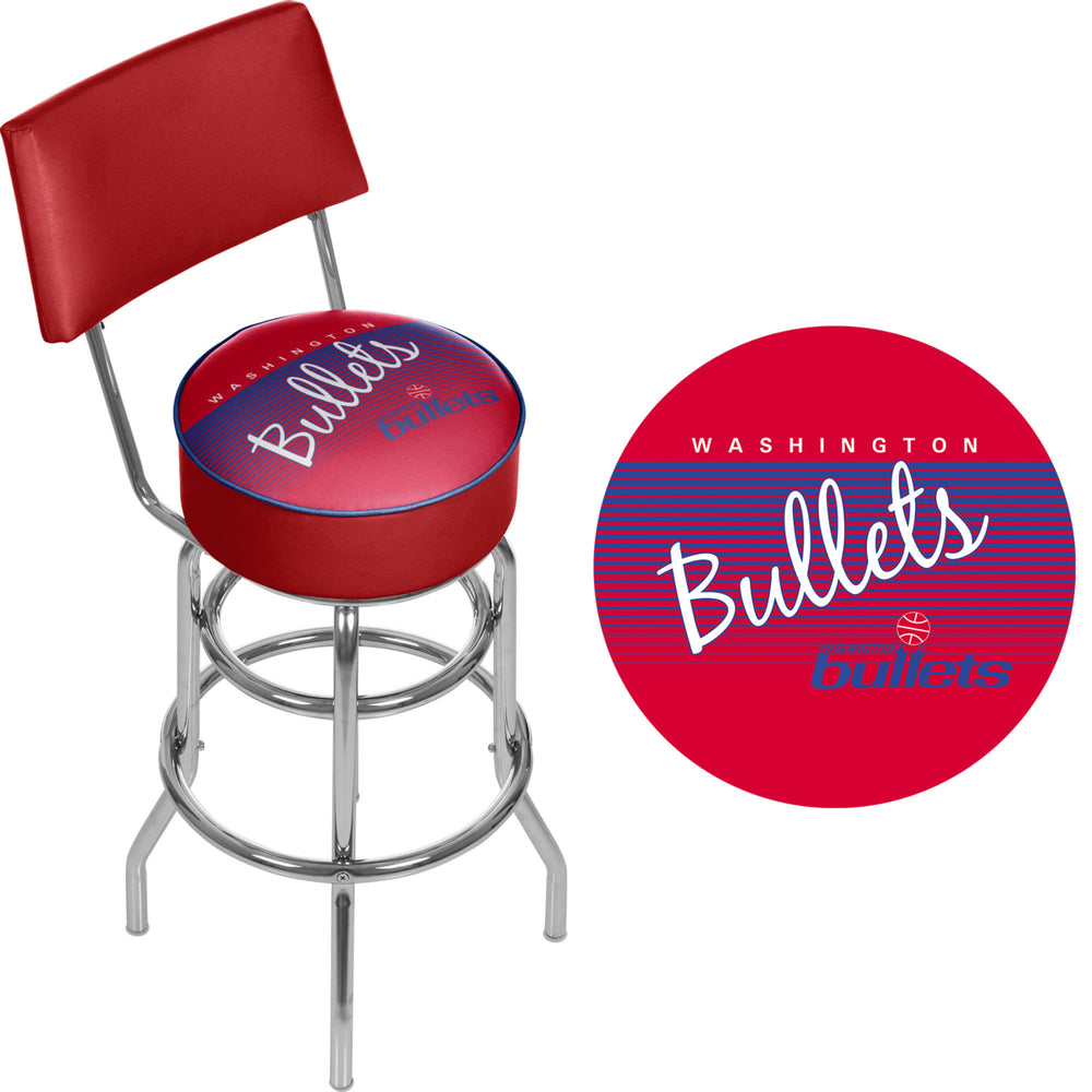 Washington Bullets Hardwood Classics Swivel Bar Stool w/Back Image 2