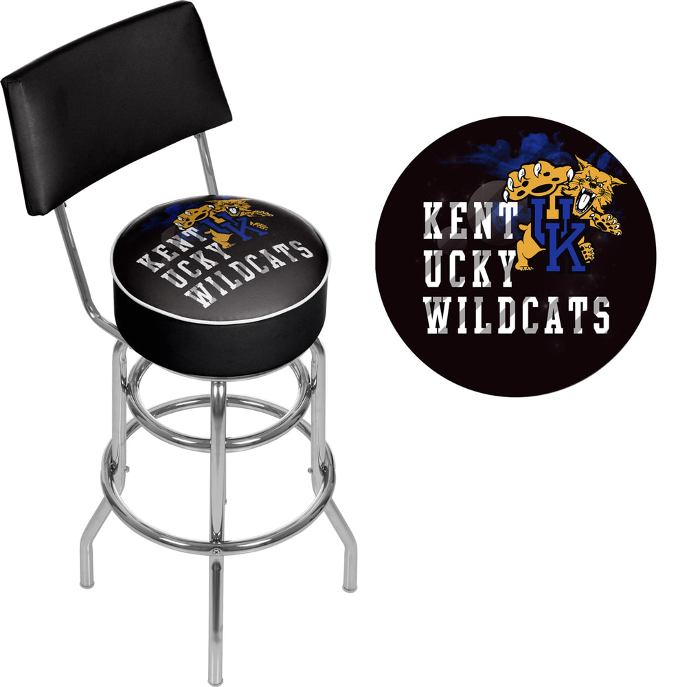 University of Kentucky Wildcats Swivel Swivel Bar Stool with Back - Smoke Image 2