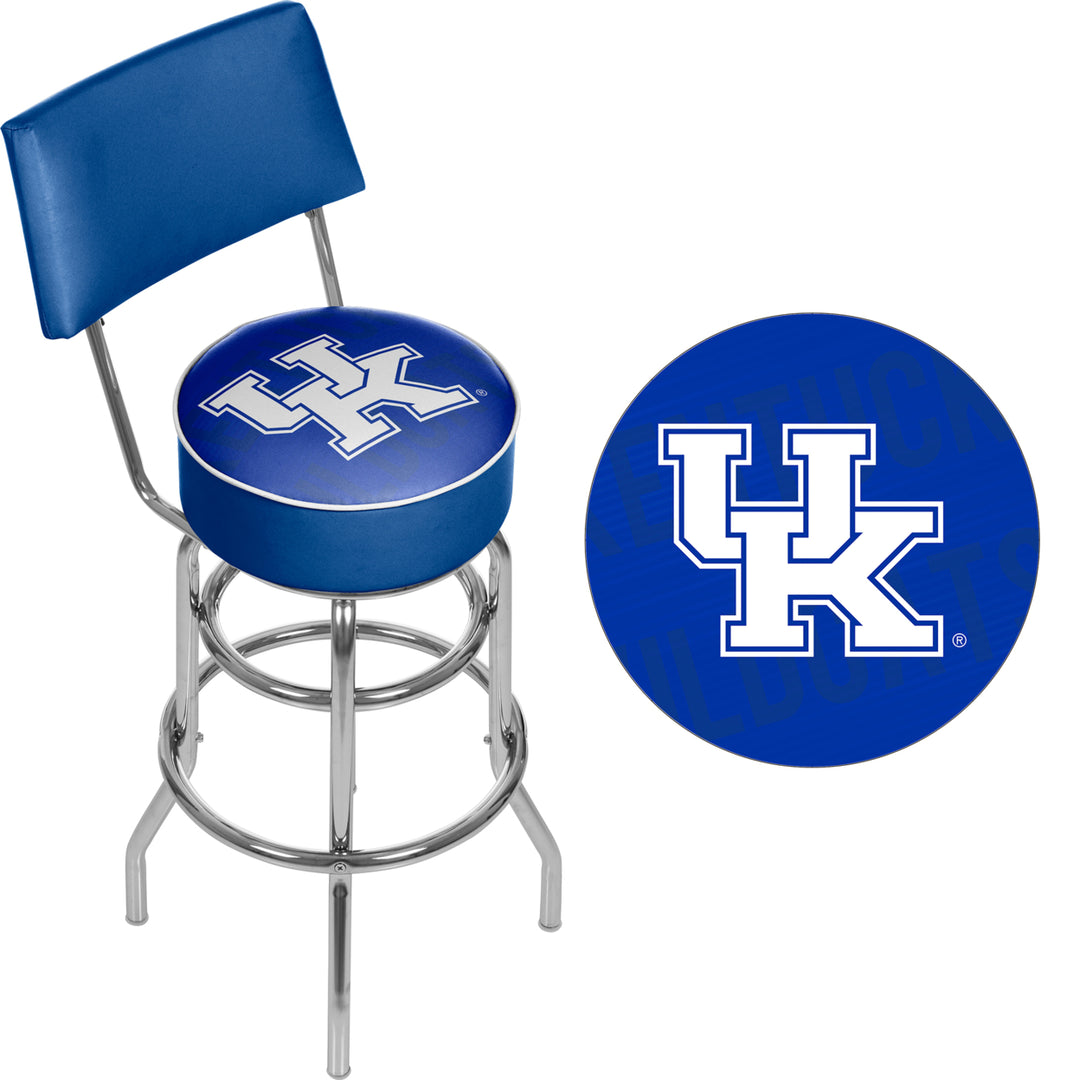 University of Kentucky Swivel Swivel Bar Stool with Back - Wordmark Image 2