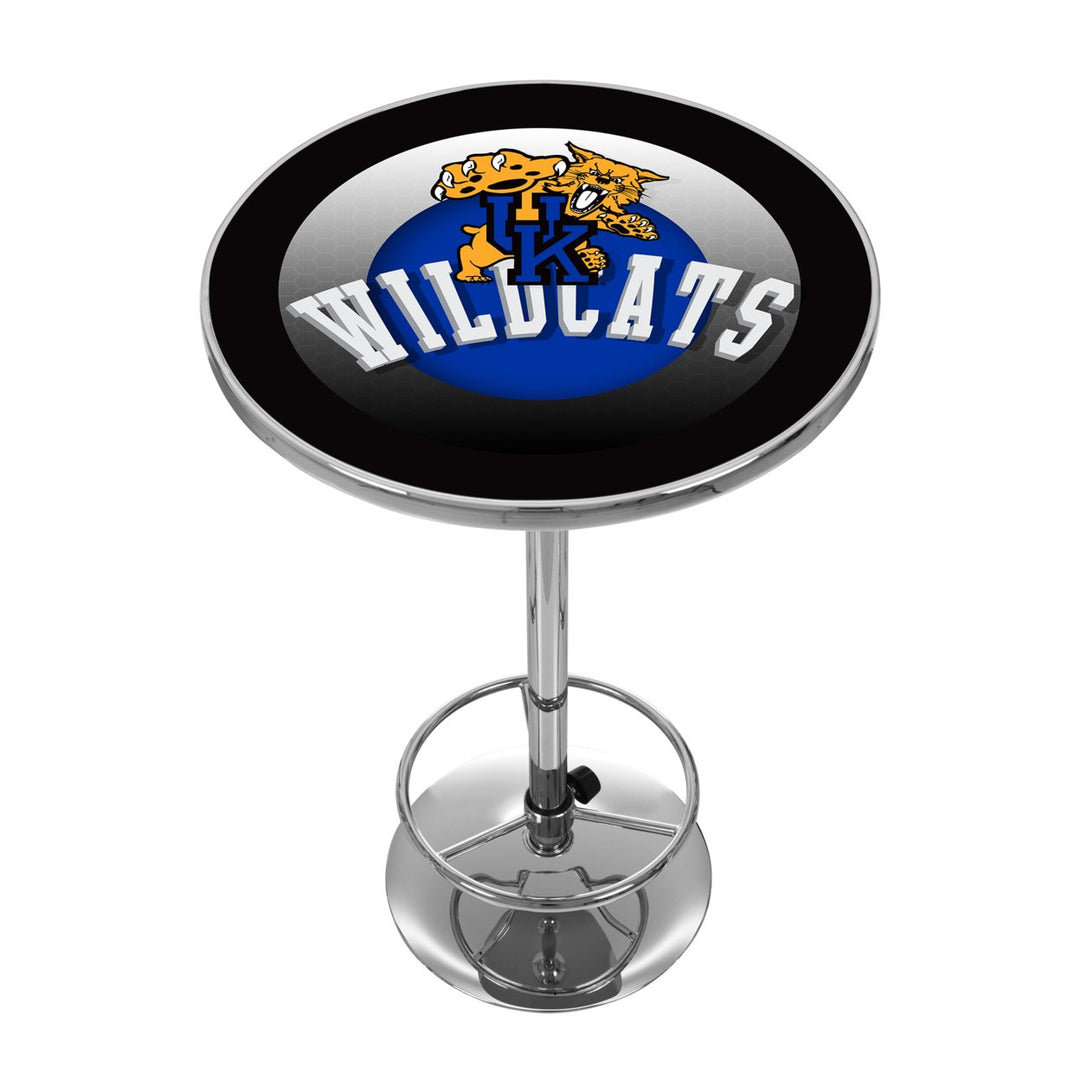 University of Kentucky Wildcats Chrome Pub Table 42 Inch Honeycomb Design Image 1