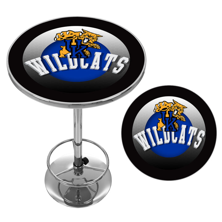 University of Kentucky Wildcats Chrome Pub Table 42 Inch Honeycomb Design Image 2