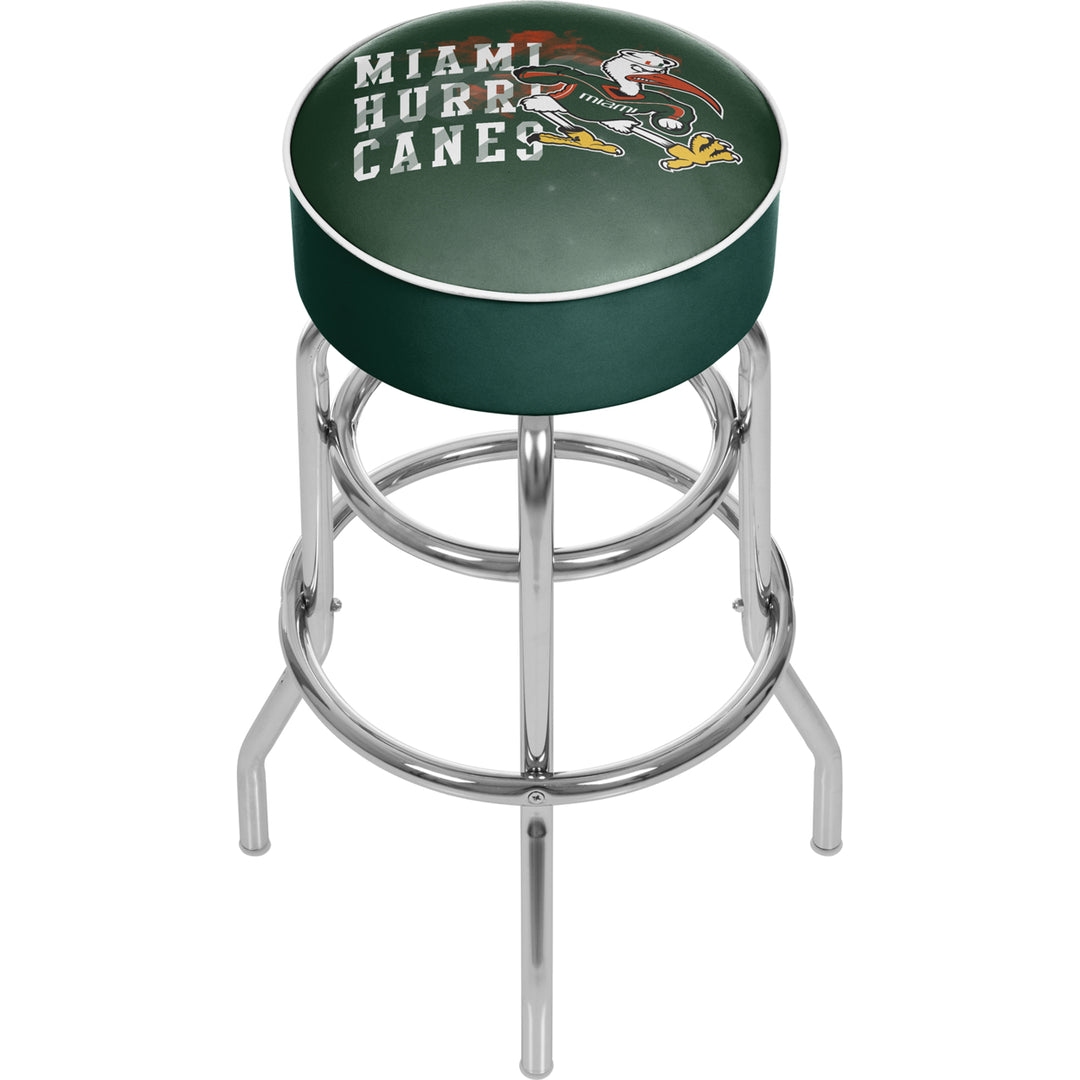 University of Miami Sebastian Chrome Bar Stool with Swivel - Smoke Image 1