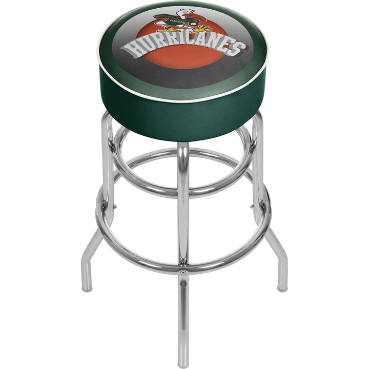 University of Miami Sebastian Chrome Bar Stool with Swivel - Honeycomb Image 1