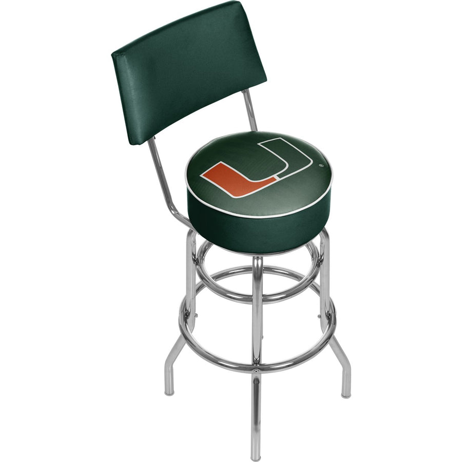 University of Miami Sebastian Swivel Swivel Bar Stool with Back - Wordmark Image 1