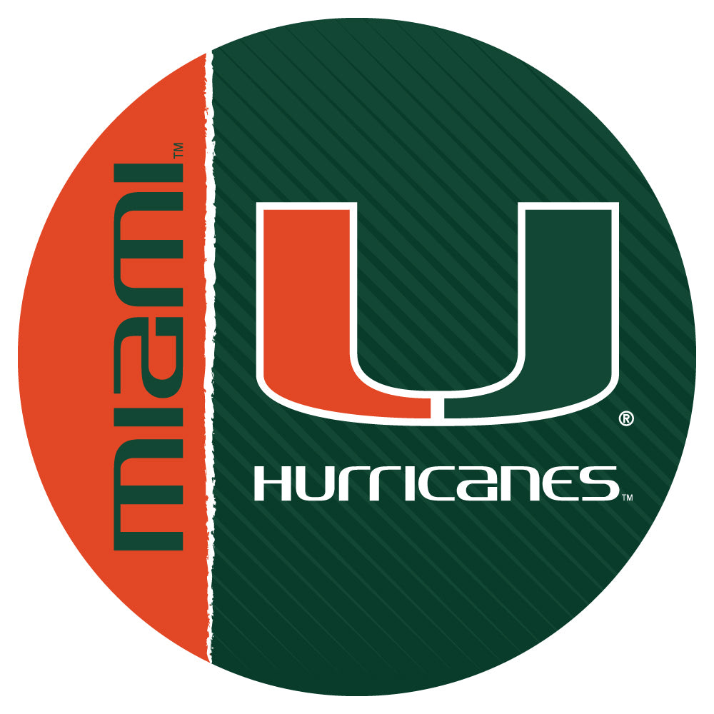 University of Miami Swivel Swivel Bar Stool with Back - Text Image 3