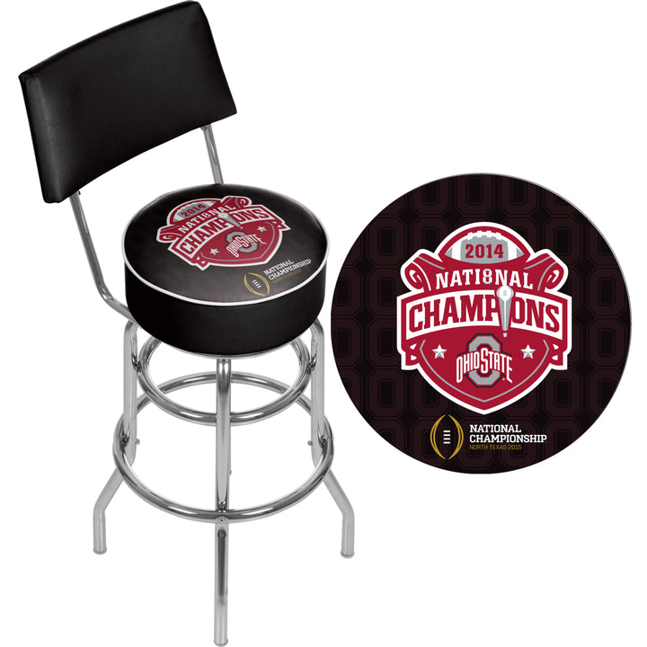 Ohio State University Swivel Swivel Bar Stool with Back - Fade Image 2