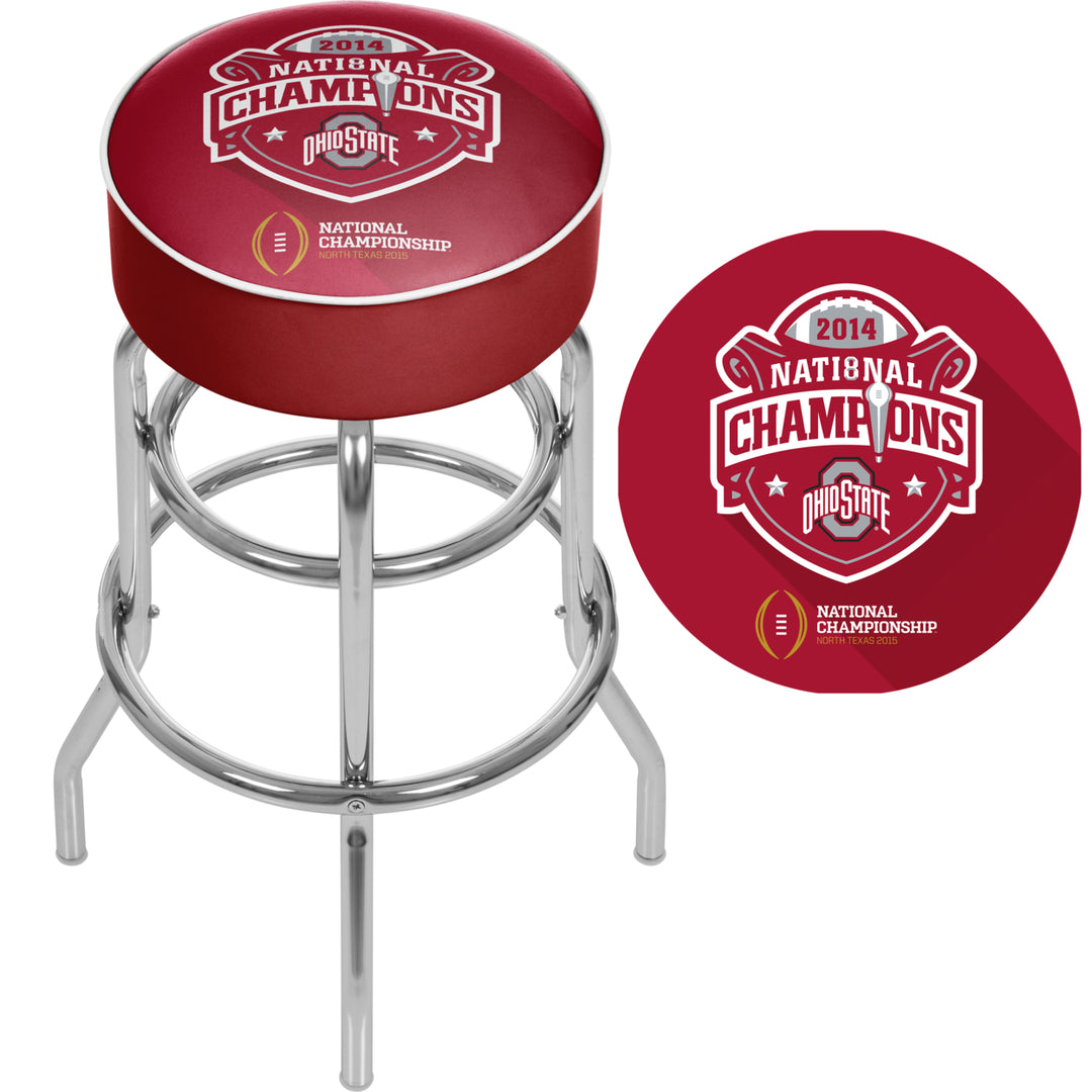 Ohio State National Champions Chrome Bar Stool with Swivel Image 2