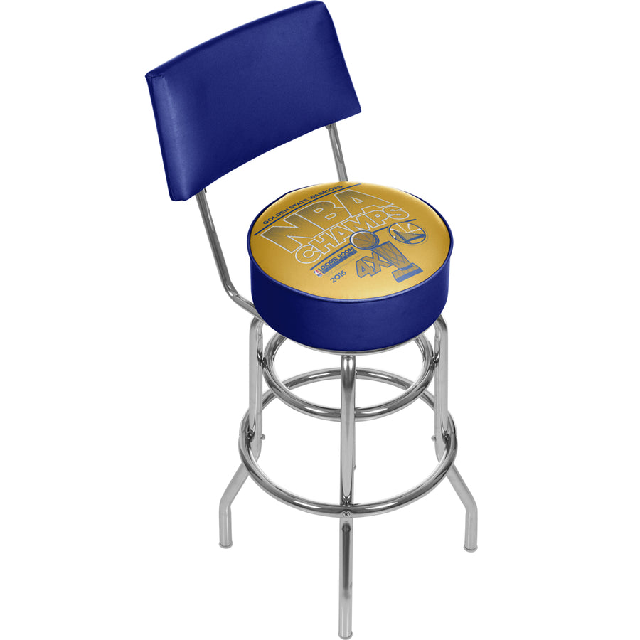 Golden State Warrior Swivel Swivel Bar Stool with Back - 2015 NBA Champs Image 1