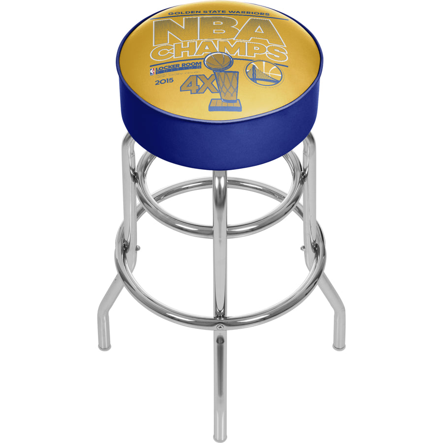 Golden State Warriors Chrome Bar Stool with Swivel - NBA Champs Image 1