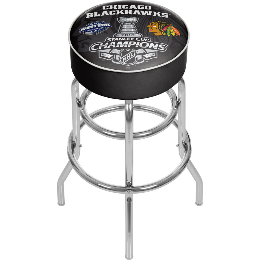 Chicago Blackhawks Swivel Bar Stool - 2015 Stanley Cup Champs Image 1