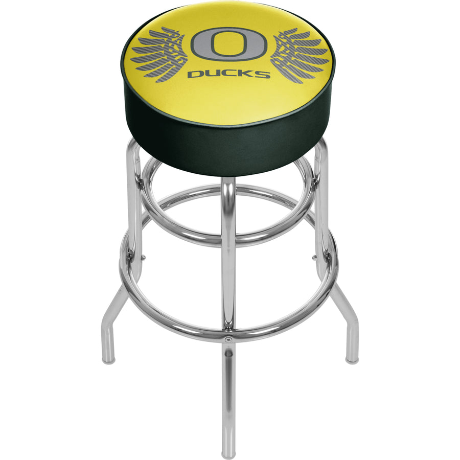 University of Oregon Chrome Bar Stool 30 Inch Padded Swivel Game Room Furniture Image 1