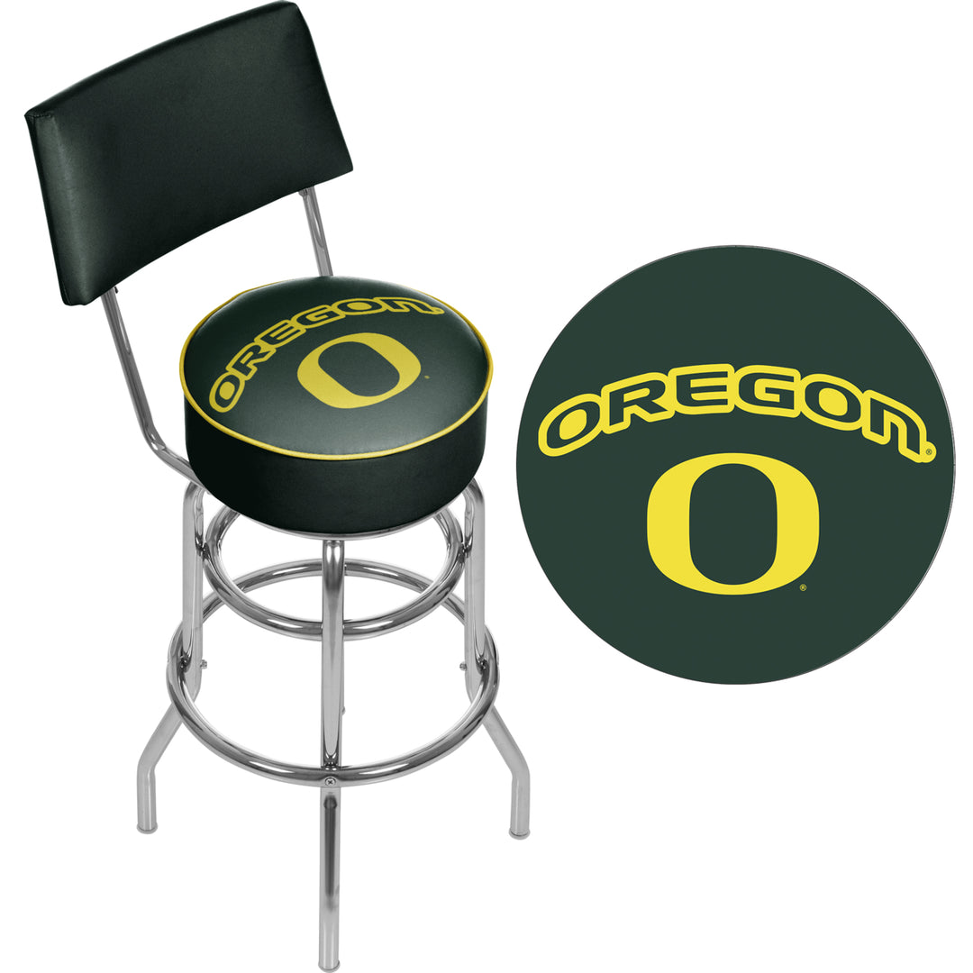 University of Oregon Swivel Swivel Bar Stool with Back Image 2