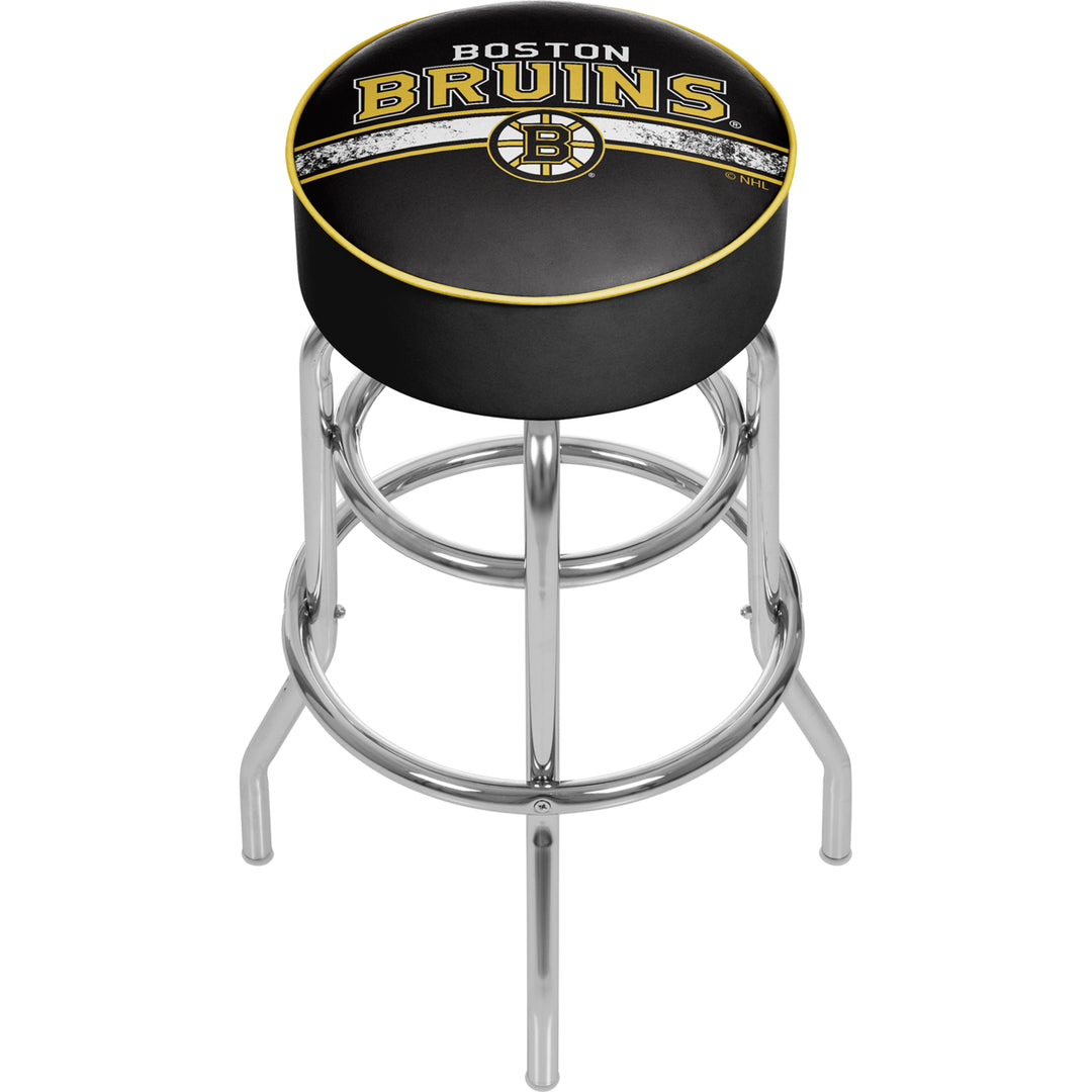 NHL Padded Swivel Bar Stool 30 Inches High Boston Bruins Image 1