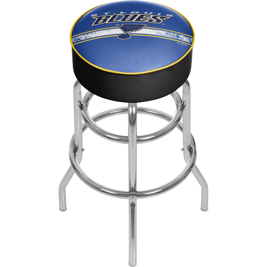 NHL Chrome 30 Inch Bar Stool with Swivel - St. Louis Blues Image 1