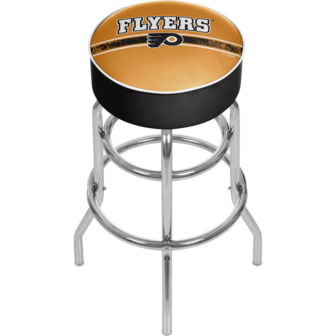 NHL Chrome Padded Swivel Bar Stool 30 Inches High - Philadelphia Flyers Image 1