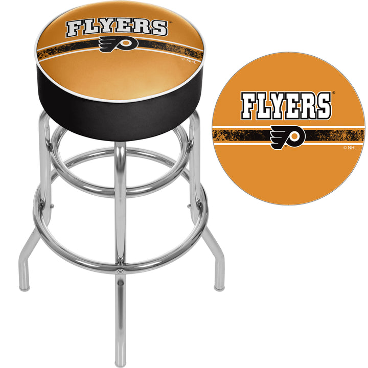 NHL Chrome Padded Swivel Bar Stool 30 Inches High - Philadelphia Flyers Image 2