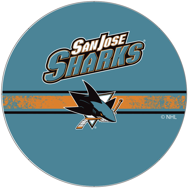 NHL Chrome Padded Swivel Bar Stool 30 Inches High - San Jose Sharks Image 3
