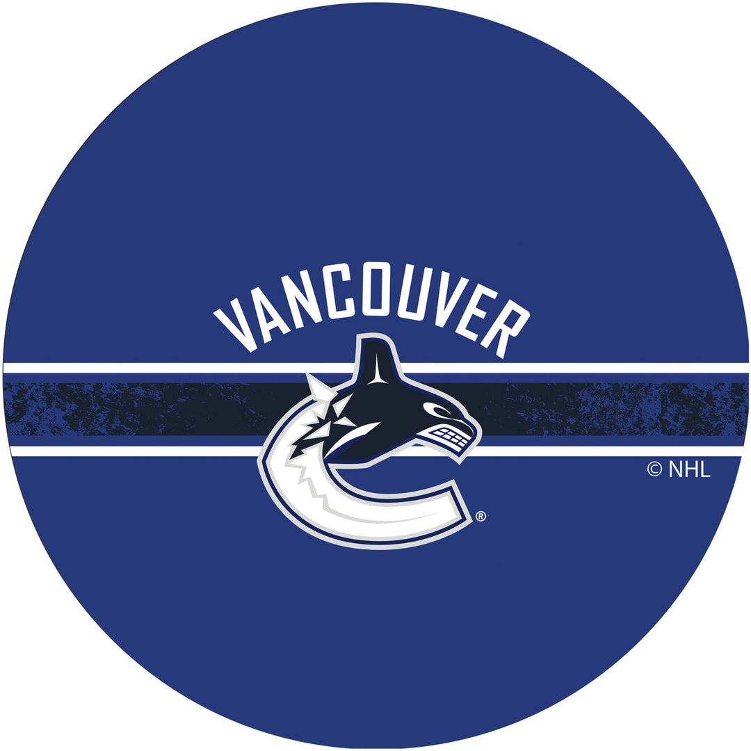 NHL Chrome Padded Swivel Bar Stool 30 Inches High - Vancouver Canucks Image 3