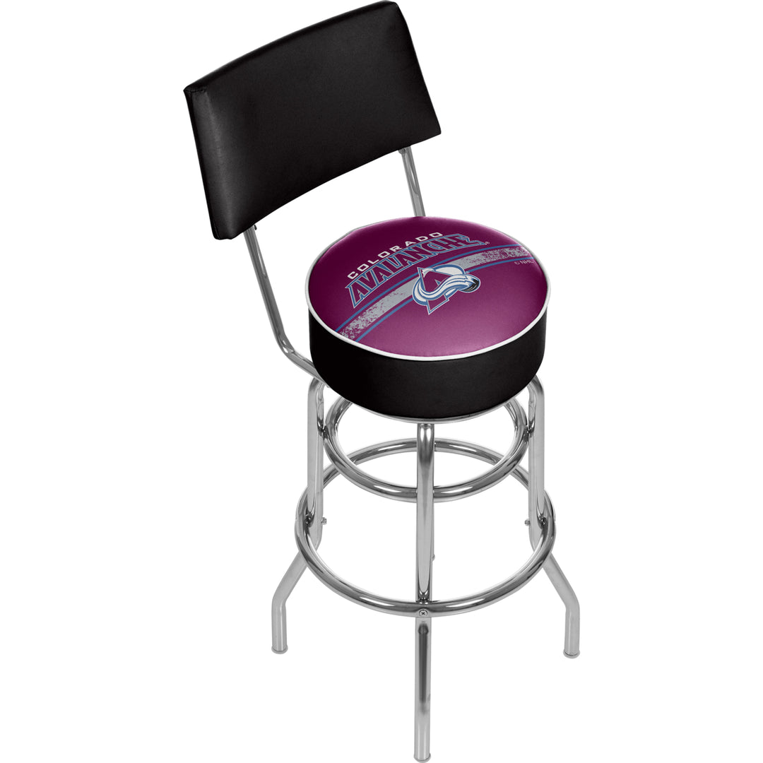 NHL Swivel Swivel Bar Stool with Back -Colorado Avalanche Image 1