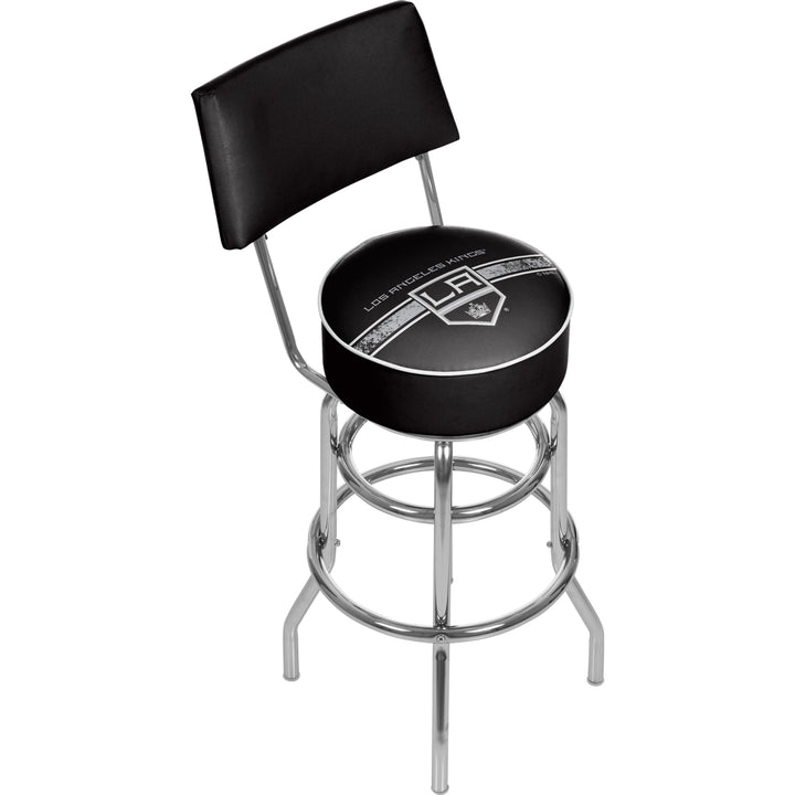 NHL Swivel Swivel Bar Stool with Back - Los Angeles Kings Image 1